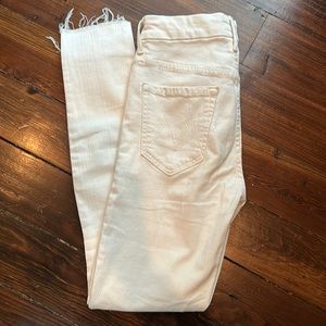 Mother Looker High Waisted Ankle Frey. Whipping the Cream